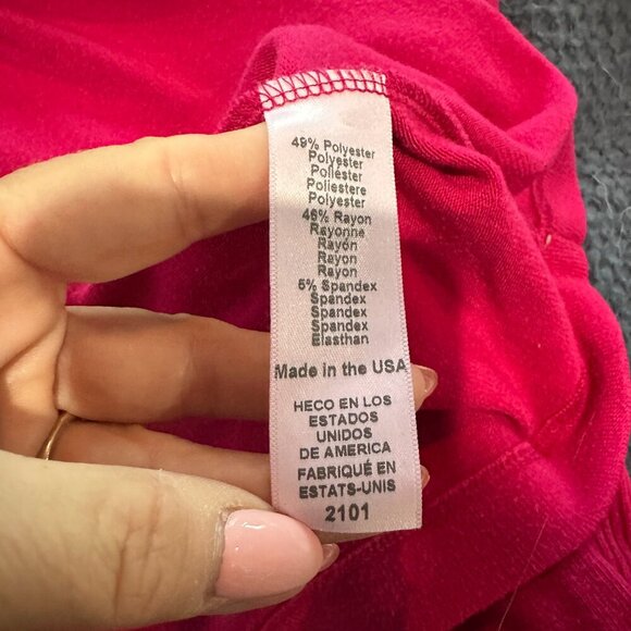 MICHAEL STARS Hot Pink Mock Neck Cropped Sweater Size Small - Picture 7 of 8
